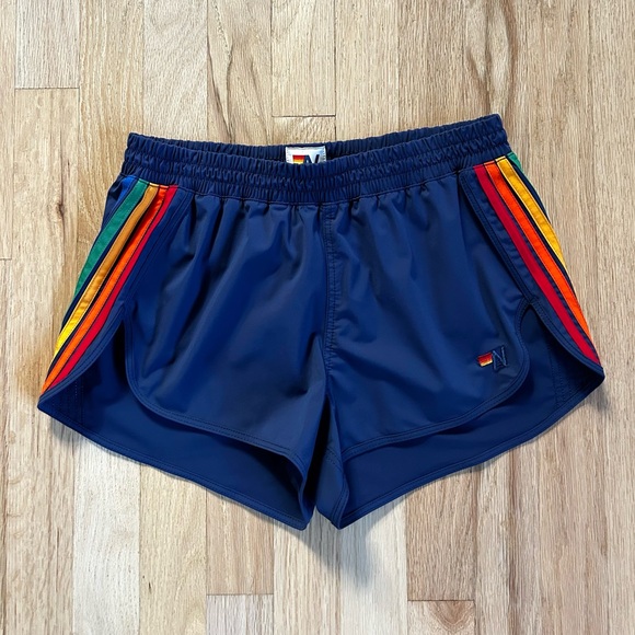 AVIATOR NATION flex jogger board short women’s navy rainbow stripe NWT size M - Picture 4 of 12